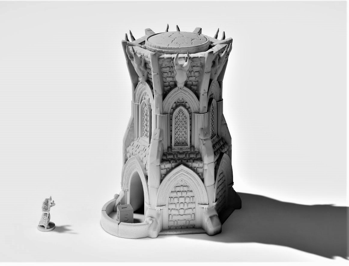 Elvish Dice Tower, Tabletop Terrain, Gaming Miniature, Tabletop Scenery