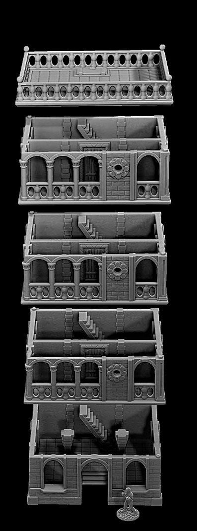 Ca Dario - City Mansion - City Block Building - Dungeons and Dragons - Warhammer - Terrain - City Terrain - City Building - 28mm Terrain