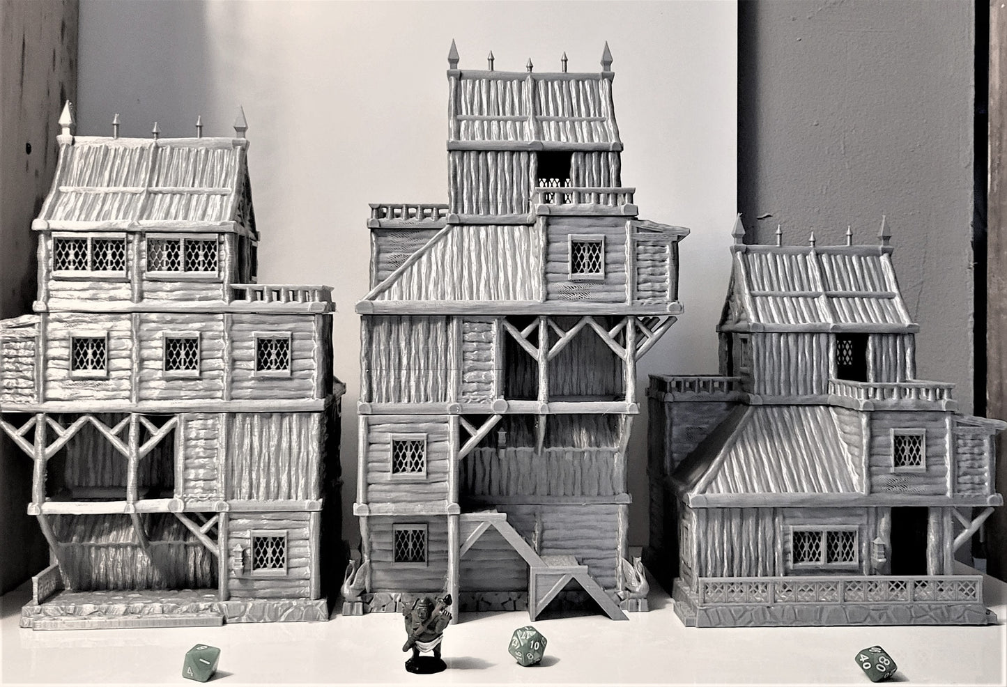 Slum Houses - Slum Neighborhood - 28mm scale Slums House - Warhammer - Dungeons and Dragons - 28mm Terrain