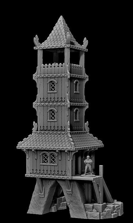 Lake District Tower House - Dungeons and Dragons - 32mm Terrain - Warhammer Terrain