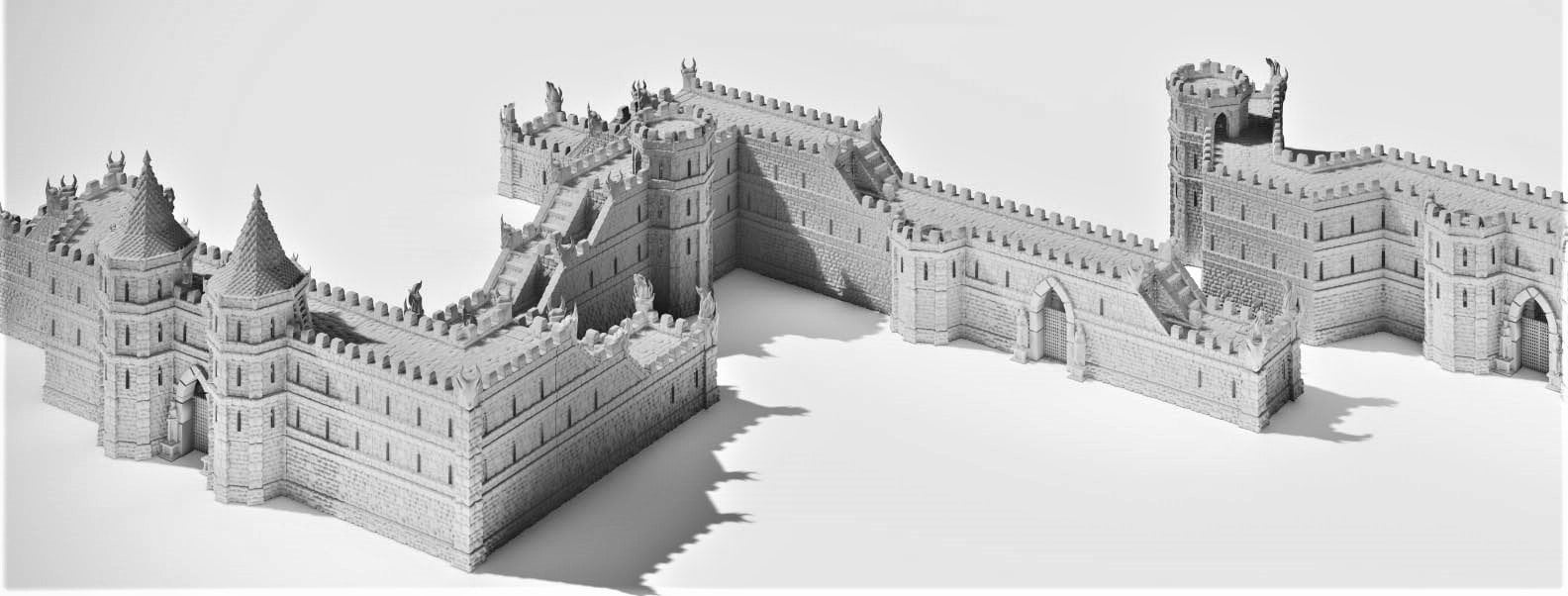 Walls, City Walls, Defensive Terrain, Drennheim Wall System, Dungeons and Dragons