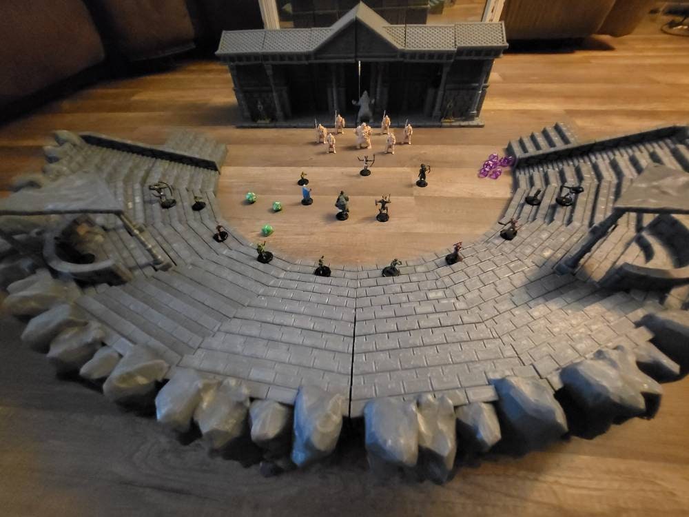 Greek Theater, Arena, Gladiator, Theater, Stage, Gladiator Arena, Coliseum, Fight pit, Thunderdome, Mad Max, Greek, Play, Terrain, Arena Terrain, Dungeons and Dragons, Warhammer, Warhammer Terrain, 32mm Terrain, Tolkien, Great Arena