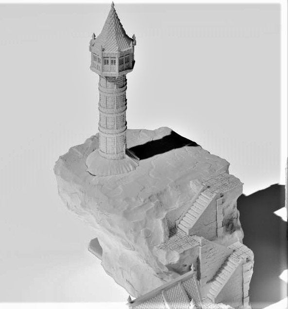 Magic User District, Cleric Shop, Magic User Shop, Watch Tower, Magic Plateau, Dungeons and Dragons, Warhammer, Magic, 28mm scale, cleric, magic user, mage, wizard, healer, alchemist, potions, spells