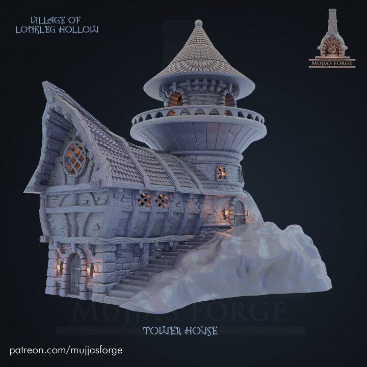 Lonkleg Hollow Tower House, 28mm Scale, Dungeons and Dragons