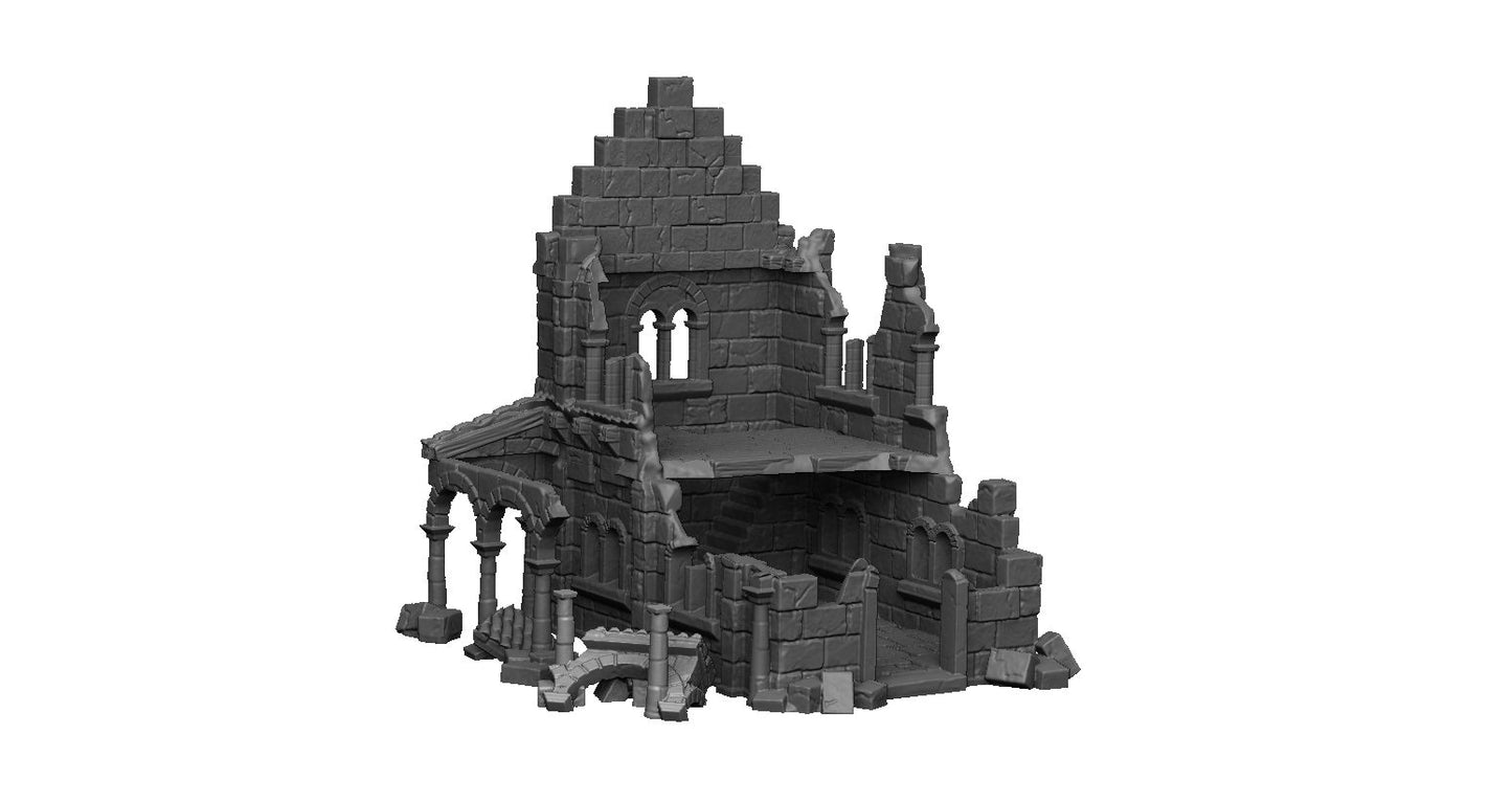 Ruins, Arkenfel, medieval, Dungeons and Dragons, warhammer, City, Osgiliath, lotr, Gondor, Lord of the rings, house 2, city building, Minas Tirith, Tabletop, Terrain, 28mm Terrain, Adventure, Fantasy Terrain, Stone City