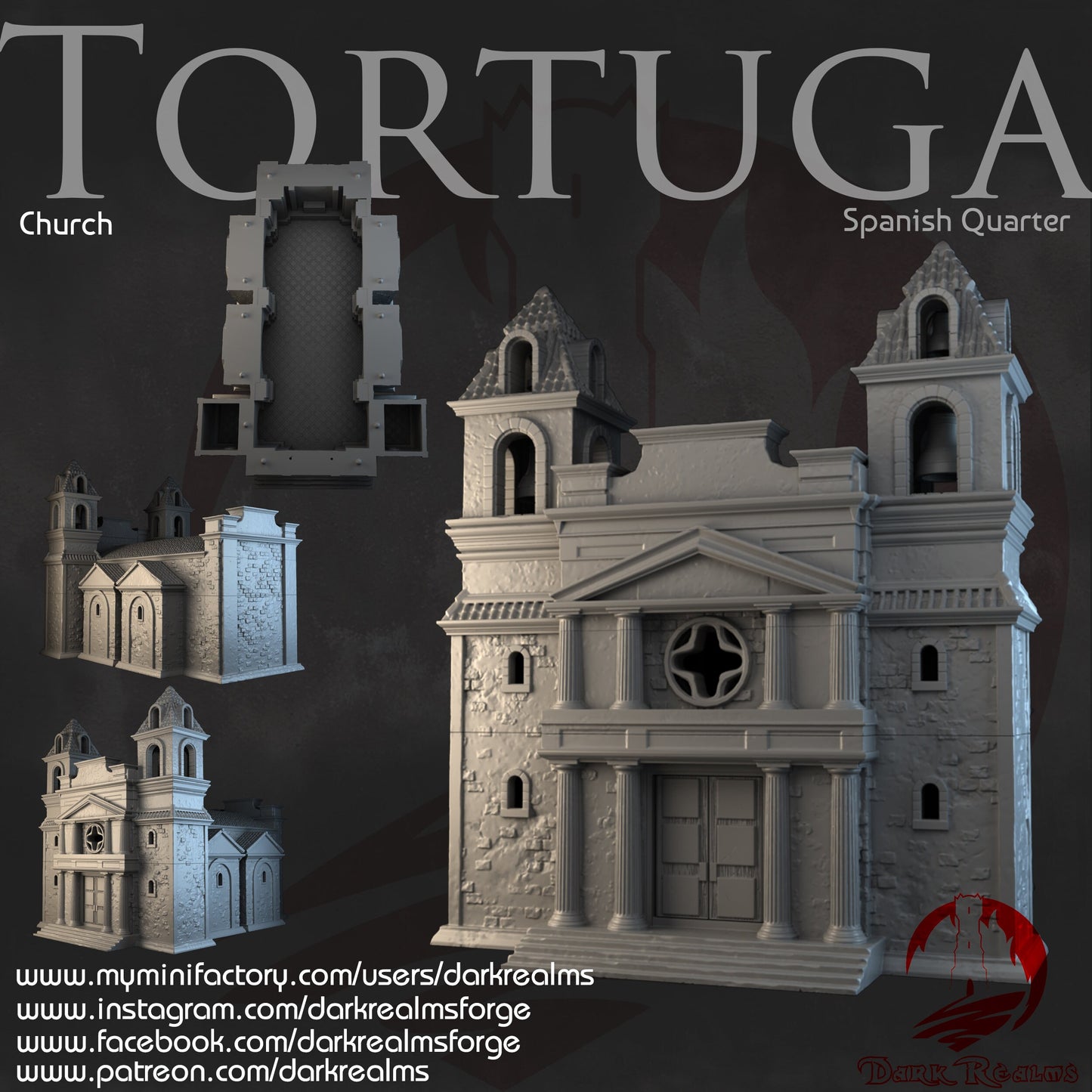 The Spanish Quarters Collection Tortuga Pirate Island City building for Dark Realms Warhammer Dungeons and Dragons Terrain