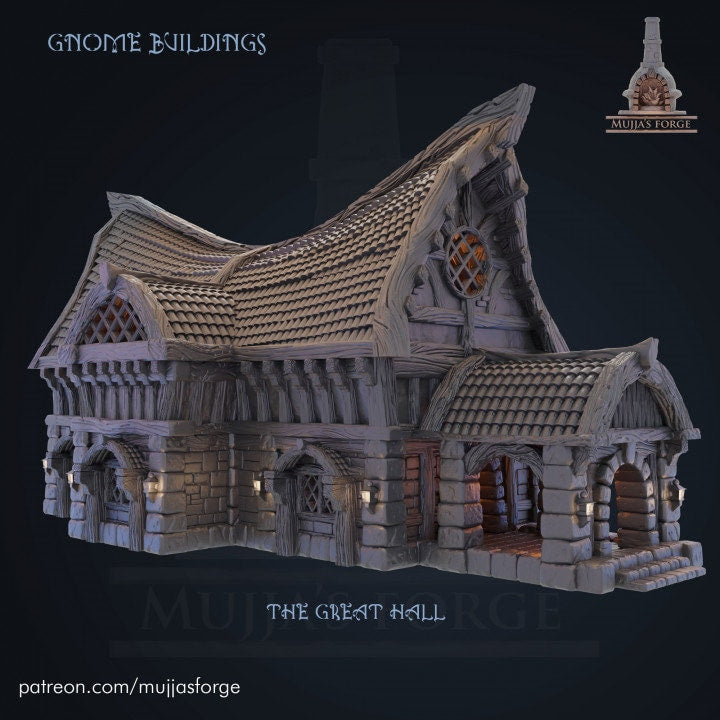 Lonkleg Hollow Great Hall, 28mm Scale, Dungeons and Dragons
