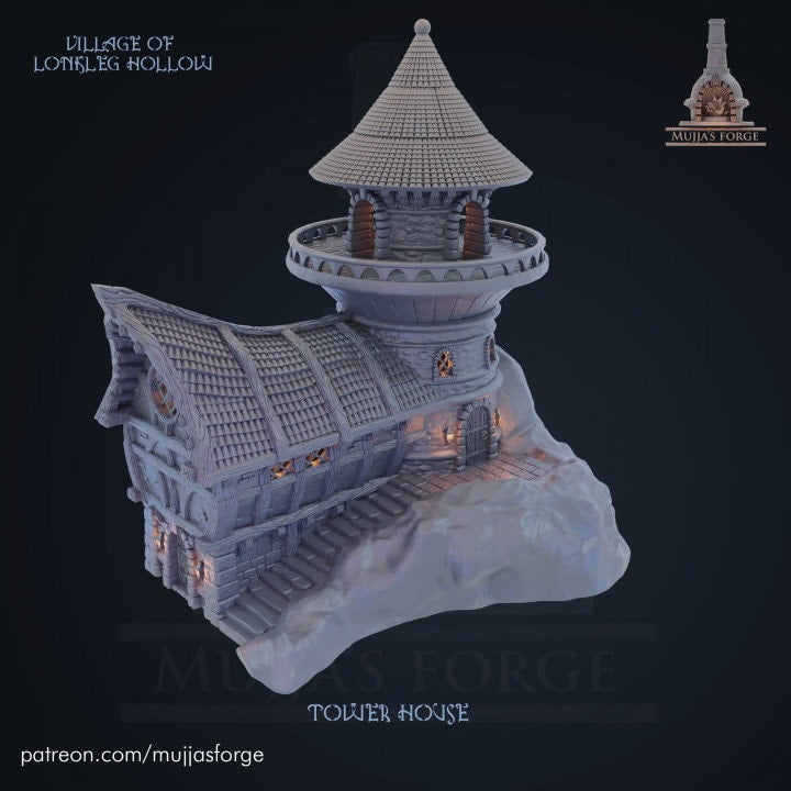 Lonkleg Hollow Tower House, 28mm Scale, Dungeons and Dragons