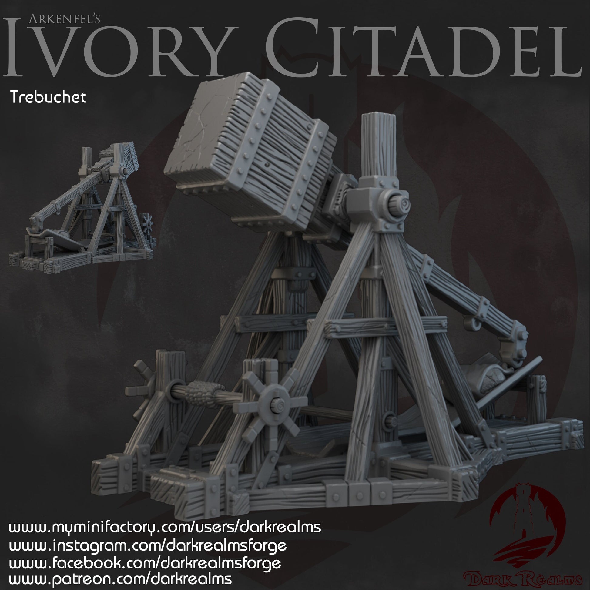 Arkenfel, Ivory Citadel, Trebuchet set, Defense Weapon, Tower Defenses, Field defenses, Dungeons and Dragons, Lord of the Rings