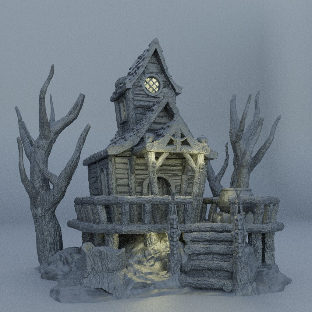 Witch Hut, Witch house, witch lair, Sorceress, Dungeons and Dragons, Magic Terrain, Magic, Witch, House, Tabletop, woods, 28mm, Witches