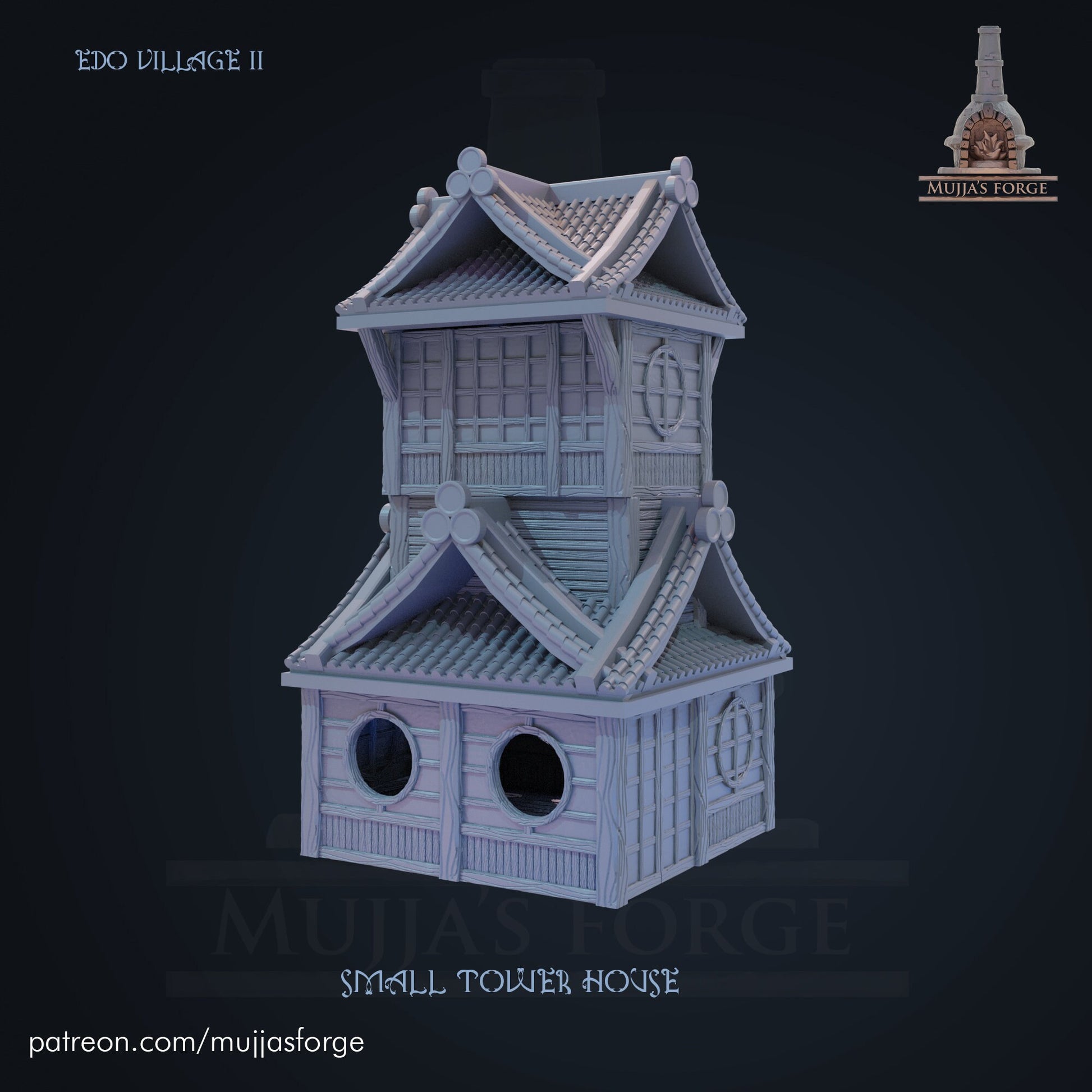 Edo Village Tower, Tower House, Watch Tower, Samurai Watch Tower, Samurai, Japanese, Orient, Asian Tower, 28mm Terrain, Dungeons and Dragons