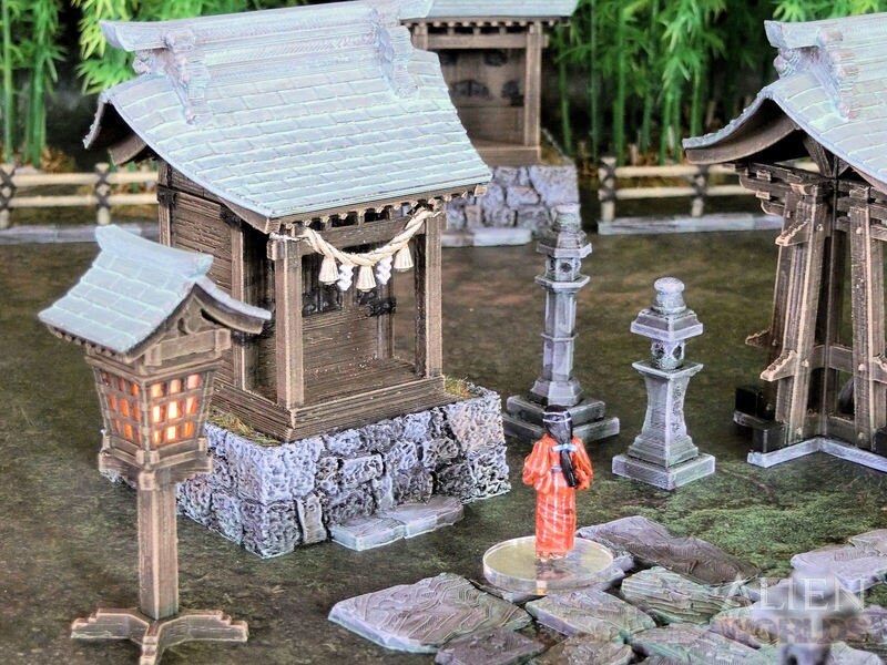 Shrine Set, Samurai Shrine, Japanese Shrine, Japan Shrine, samurai, samurai Castle, ninja, japanese, palace, Castle Terrain, wargaming, Dungeons and Dragons, miniatures, Fantasy Inn, Fantasy Terrain, RPG Terrain, Fantasy Village, Tabletop, bell