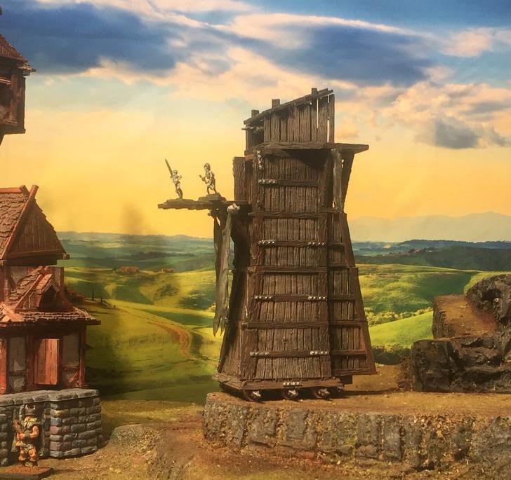siege Tower, Siege, Wall Breeched, Wall, Breach, Wall Tower, Tower Wall, Siege terrain, Dungeons and Dragons, Wargaming, Wargame Terrain, Tabletop terrain, Tabletop