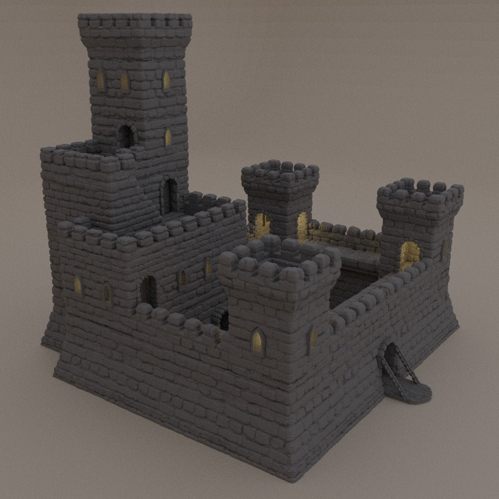 Island Castle, Castle, Fortress, Island Fort, Small Fort, Castle Clostra, Fort, Dungeons and Dragons, Castle Terrain, tabletop terrain, Tabletop Gaming, Wargaming, RPG, Terrain, Stockade, dnd building terrain, 28mm castle, dungeons and dragons gift