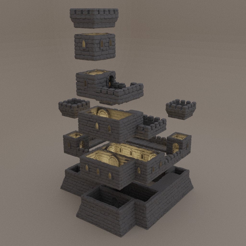 Island Castle, Castle, Fortress, Island Fort, Small Fort, Castle Clostra, Fort, Dungeons and Dragons, Castle Terrain, tabletop terrain, Tabletop Gaming, Wargaming, RPG, Terrain, Stockade, dnd building terrain, 28mm castle, dungeons and dragons gift