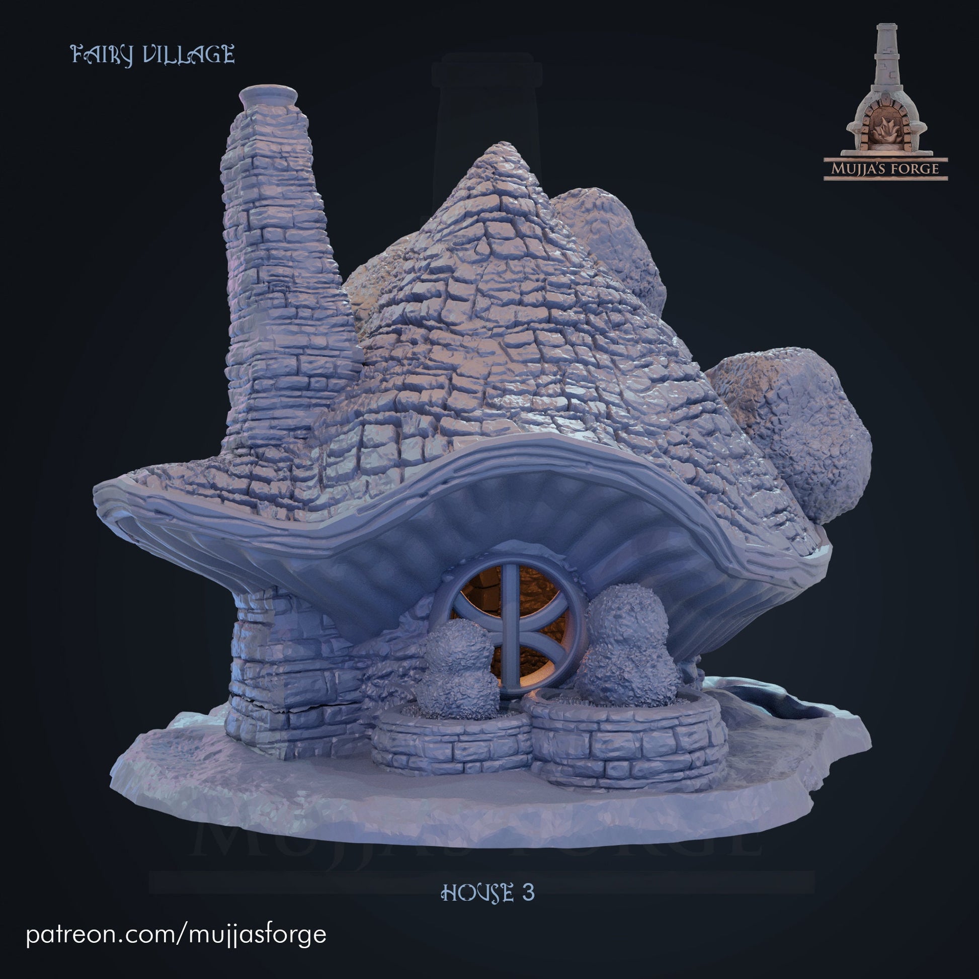 Fairy Village, House 1, Fairy House 1, 28mm Terrain, Fantasy Terrain, dungeons and Dragons, Fantasy, Gift, Tabletop, Terrain, Wargaming, RPG Terrain, Tabletop RPG, Wargaming, Wargame Terrain, Tabletop terrain, Tabletop. Odd, oddity, Gaming