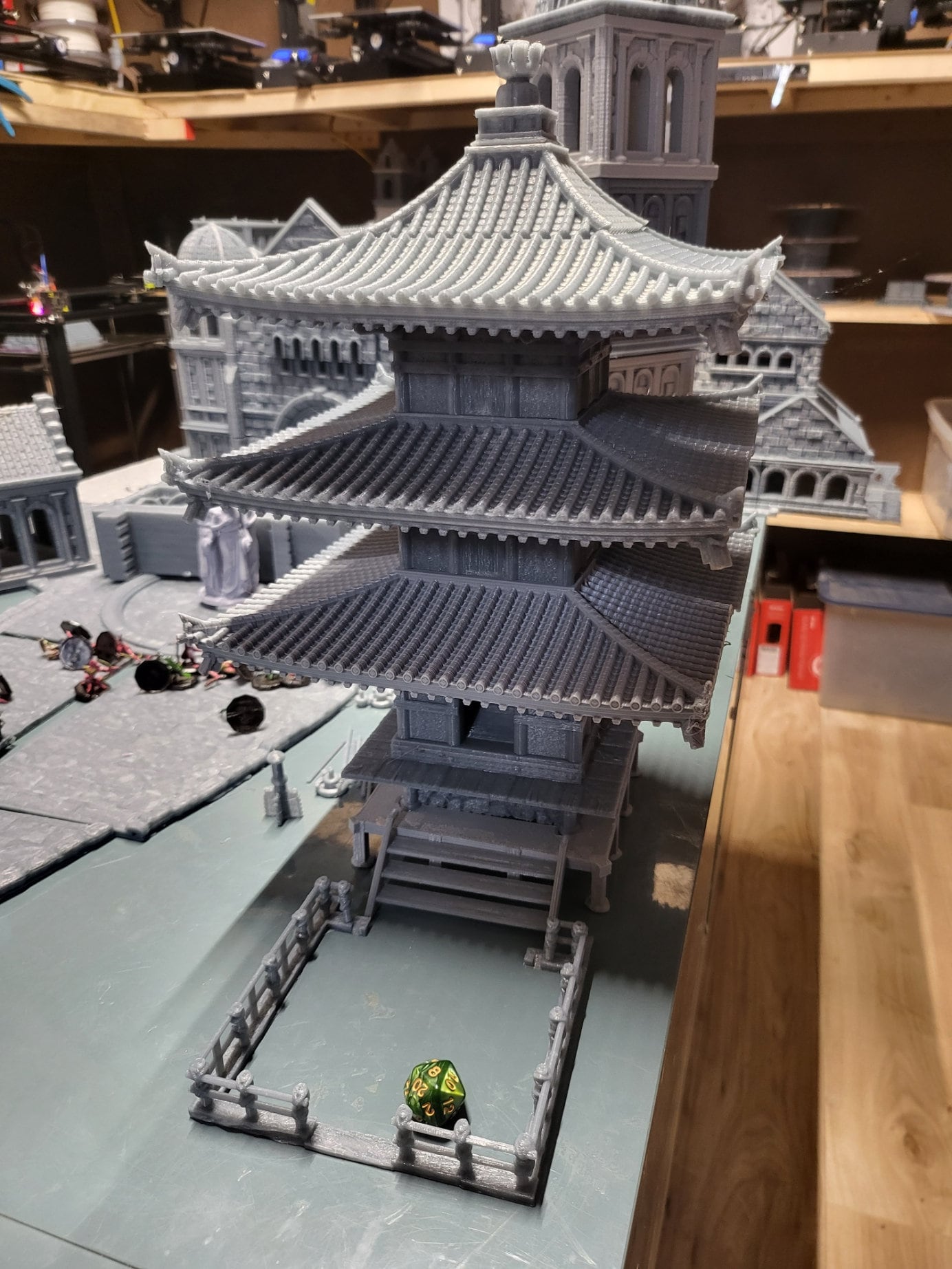 Samurai Dice Tower, Pagoda, DnD Miniature, Wargaming Terrain, Dungeons and Dragons