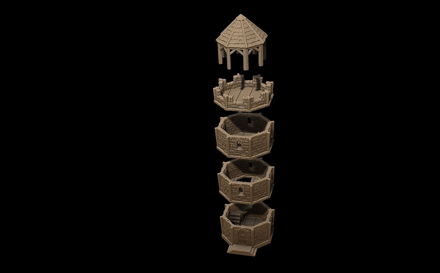 Guard Tower, Guard, Tower, Watch Tower, Guard Post, Blacksmith, forge, Smithy,Stormhill, city set, town set, House, Terrain, Tabletop, Tabletop Terrain, Tabletop Gaming, Dungeons and Dragons, Wargaming, DnD, D&D, city, tabletop games