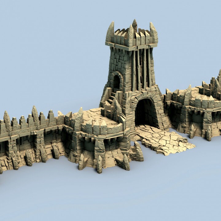UnderDark Wall, Infinite Wall System, Dark Elves walls, Walls, 28mm Scale, Dungeons and Dragons