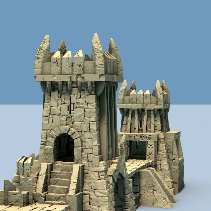 UnderDark Wall, Infinite Wall System, Dark Elves walls, Walls, 28mm Scale, Dungeons and Dragons