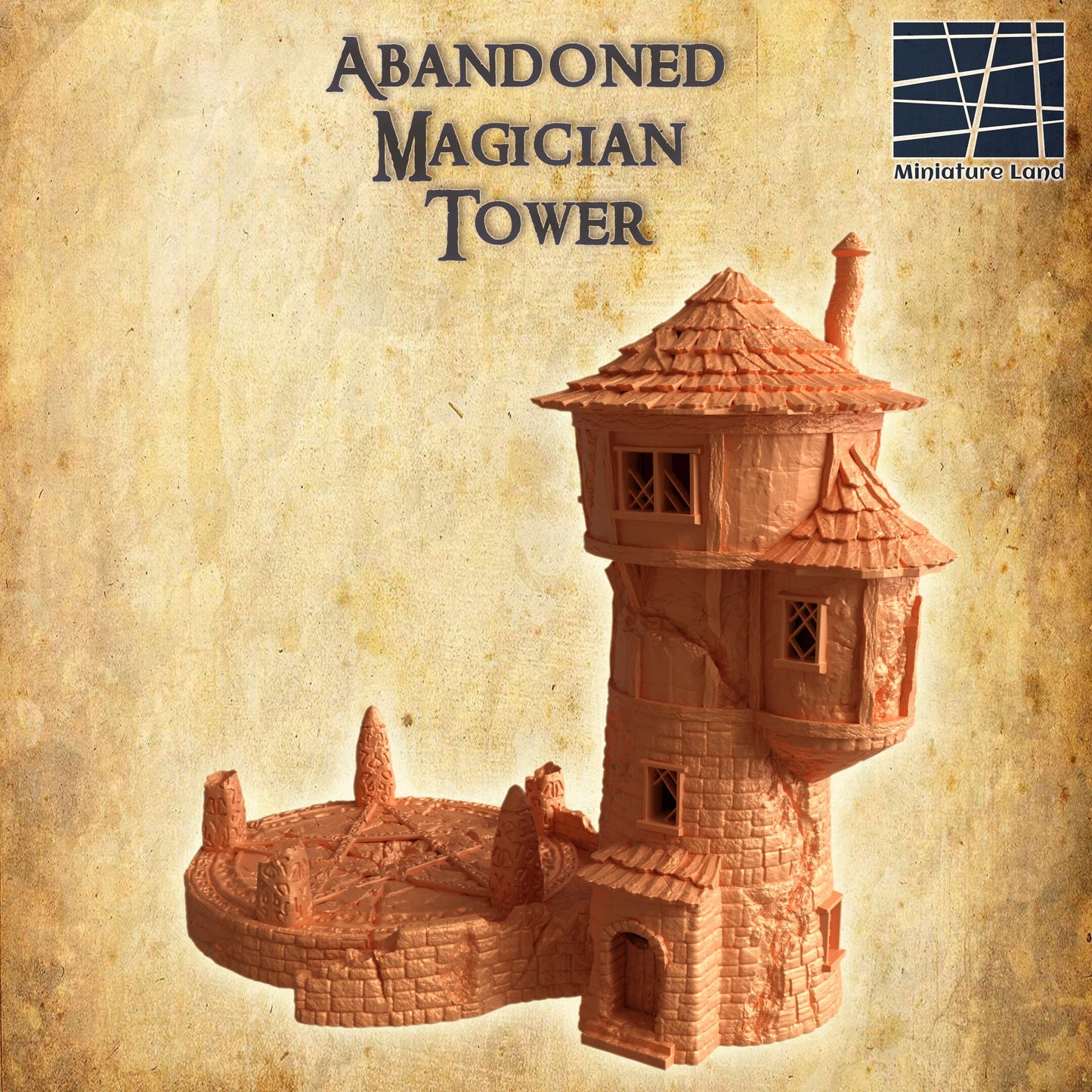 Ruined Mage Tower, Ruined Tower, Magician Ruin, Tabletop Terrain, Gaming Miniature, Tabletop Scenery