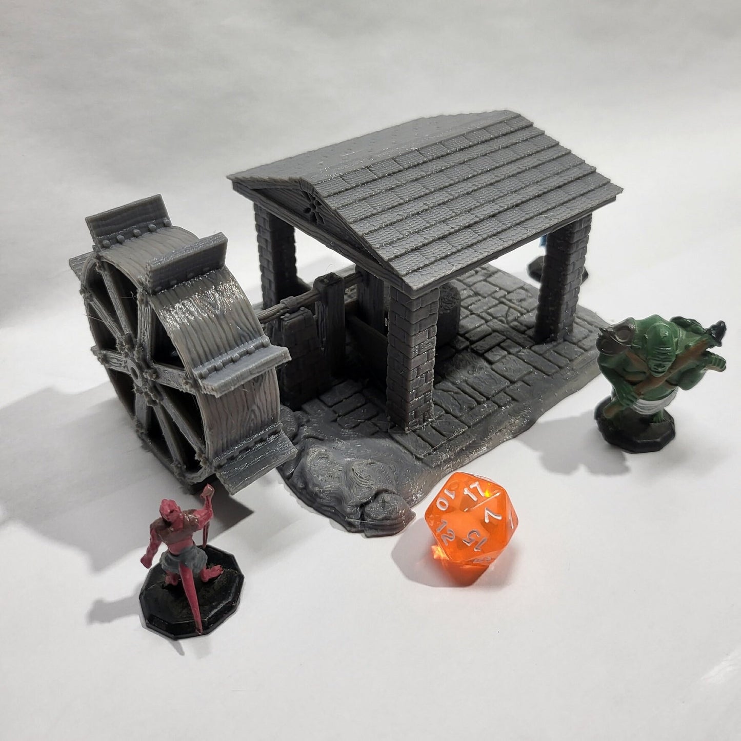 Waterwheel Building, River Mill Adventure, Detailed Dnd Building, Tabletop Adventure, Dungeons and Dragons Terrain