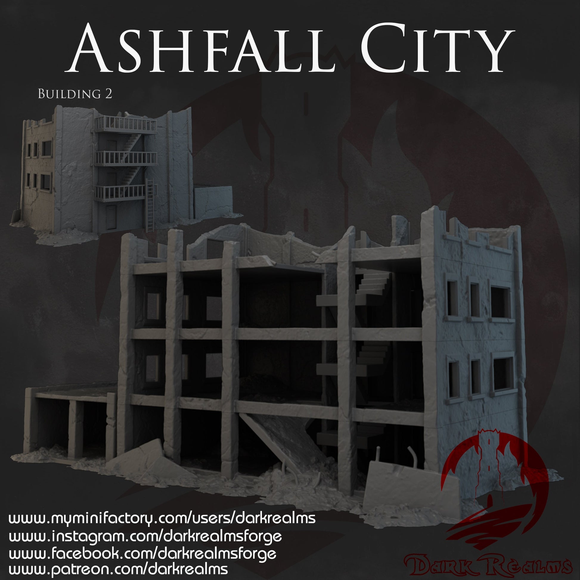 Abandoned Factory, Ashfall City Building2, abandoned Industrial, Modern terrain