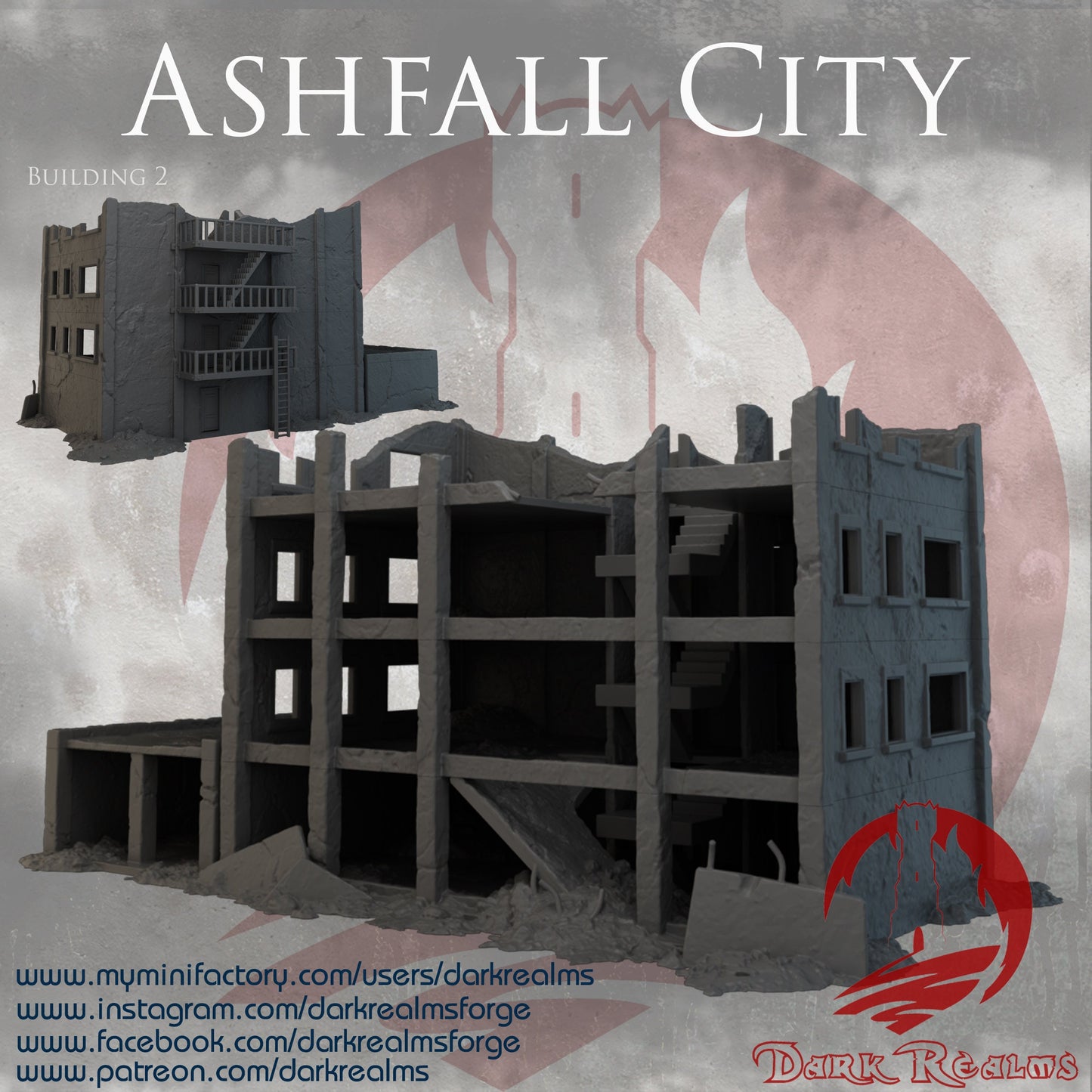 Abandoned Factory, Ashfall City Building2, abandoned Industrial, Modern terrain