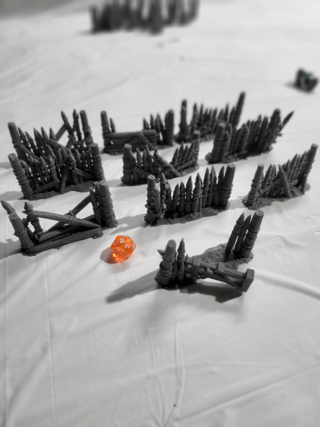 10 pack Orc Fencing, Fence, Orc, ruined fence, Tabletop Terrain, Gaming Miniature, Tabletop Scenery