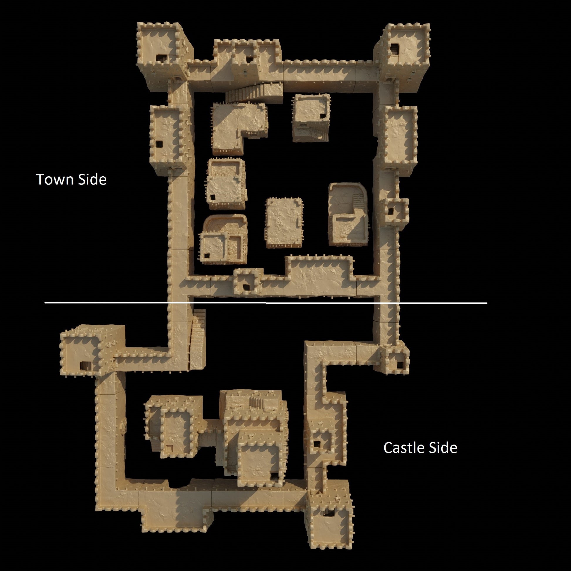 Desert Castle Complex, Desert Huts, Desert Castle, Desert Town, Mud Castle, Dungeons and Dragons, Tabletop Terrain