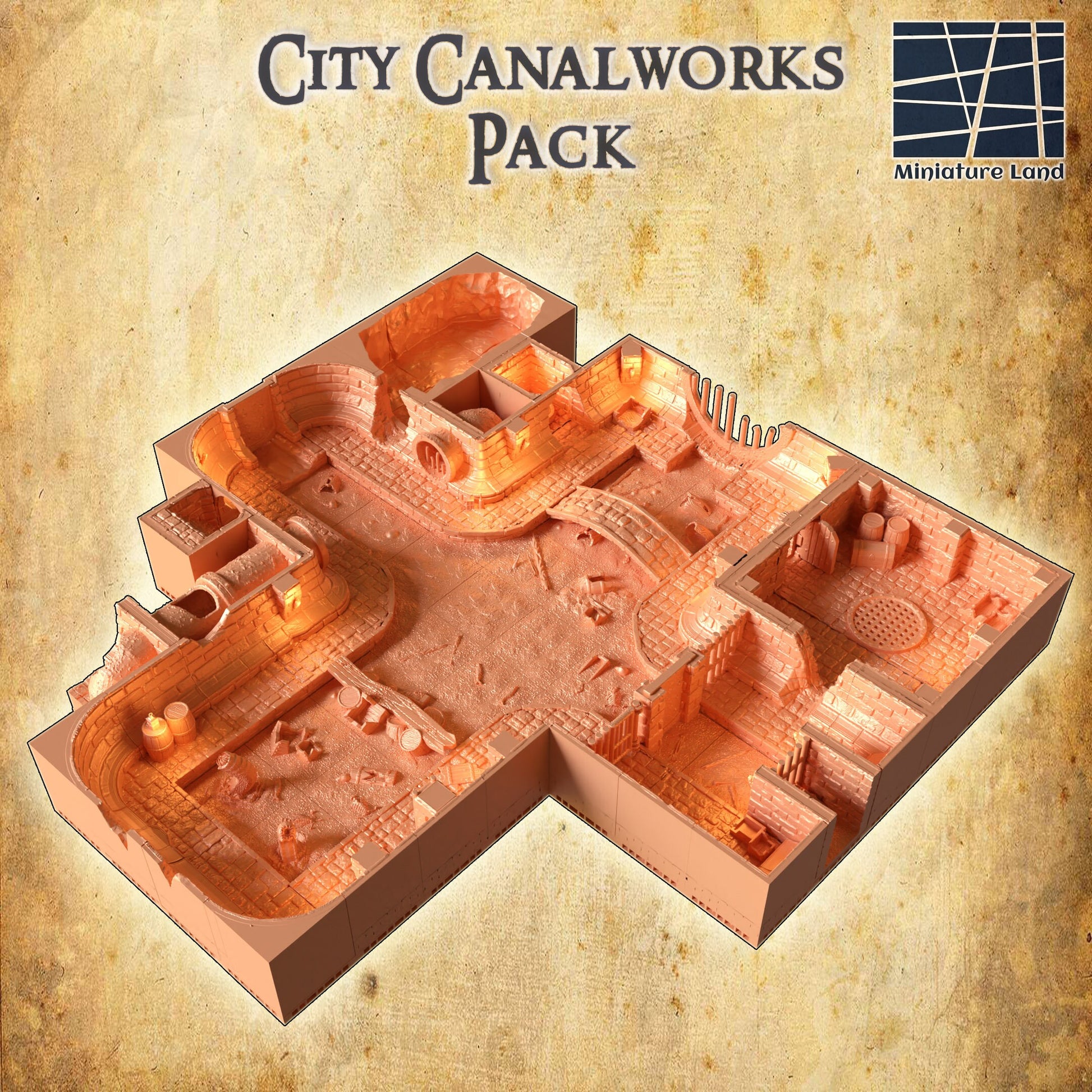 Modular City Canal works, sewer system, underground terrain
