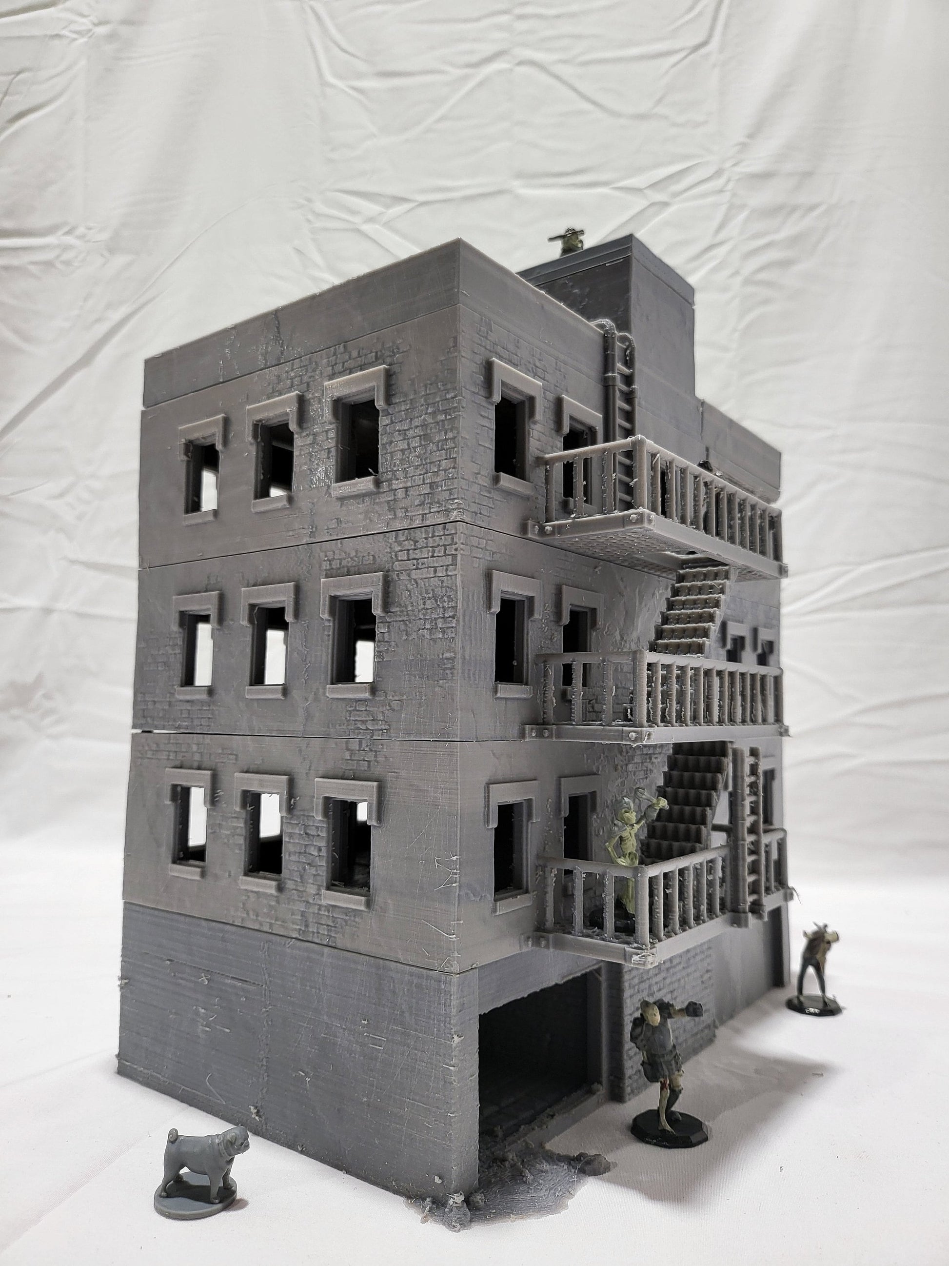 Ashfall City Apartment Building, Tabletop Terrain, Gaming Miniature, Tabletop Scenery