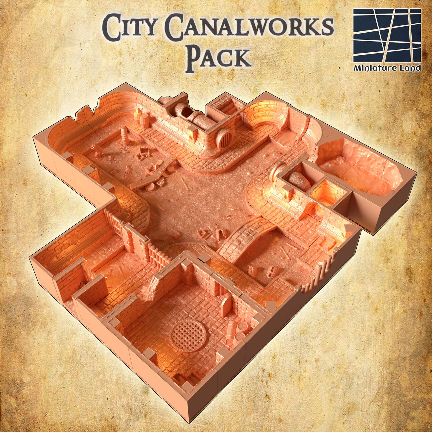 Modular City Canal works, sewer system, underground terrain