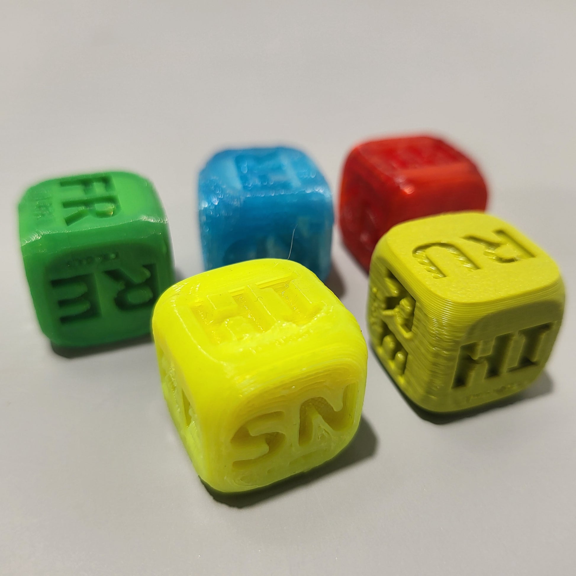 Chance Token Cubes set of 5, 20mm cube, chance cube