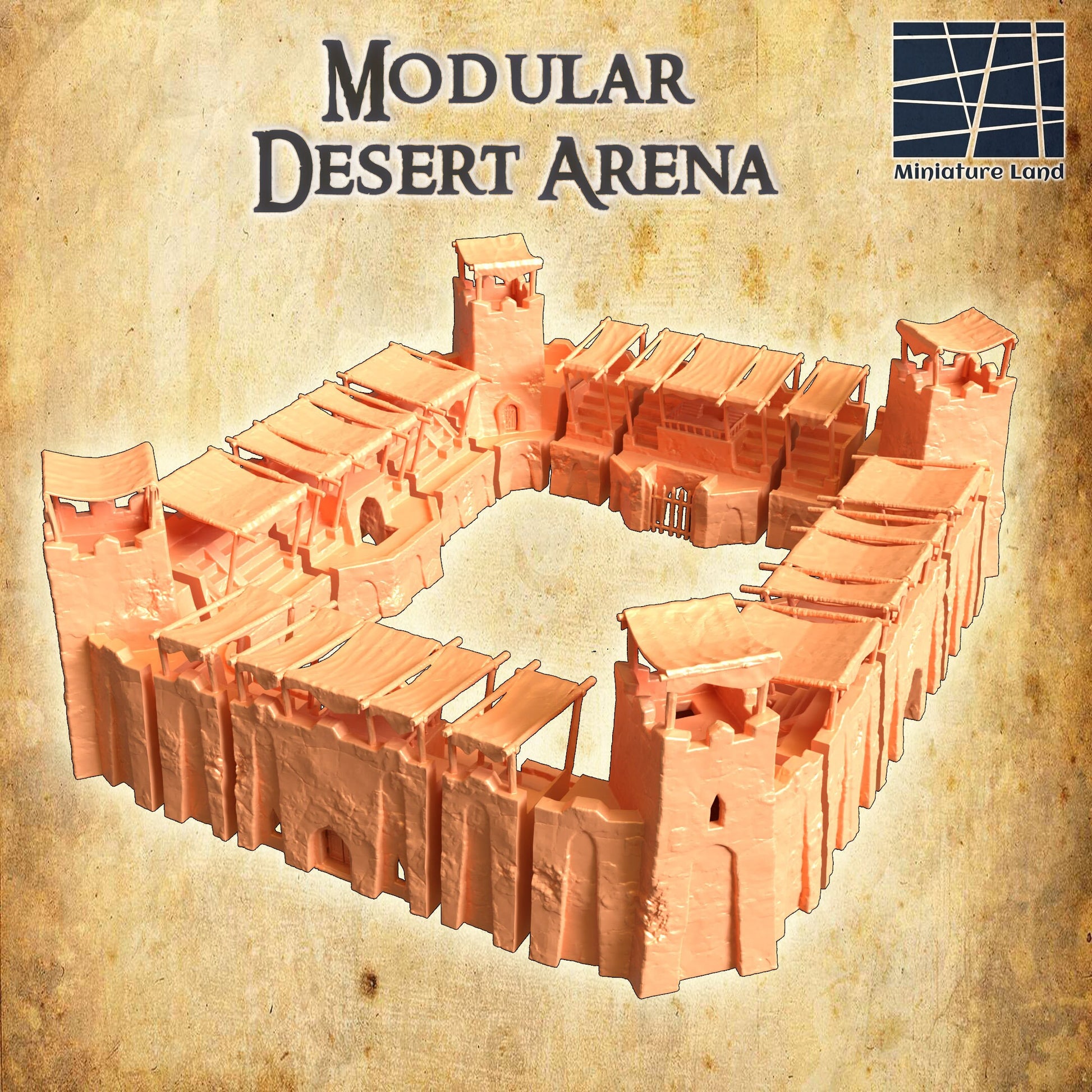 Modular Desert Arena, Gladiator, Gladiator Arena 28mm 29x25x12