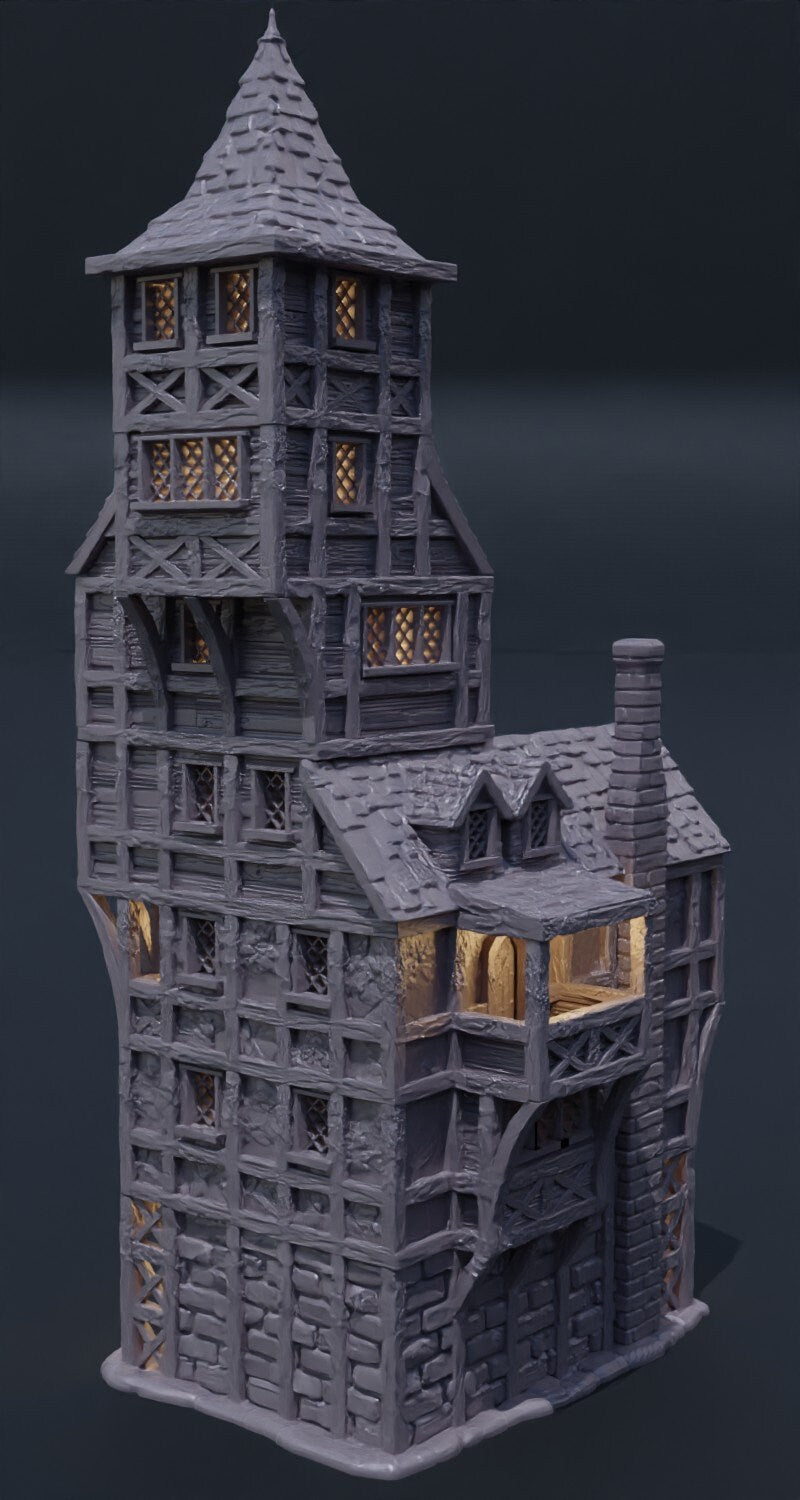 ClockTower, Mordheim, dungeons and Dragons, Ruined Elven, houses, Tabletop, Fantasy Terrain, Town Set, Town and Market, Mordheim Set, Wargaming, Dungeons and Dragons, Lord of the rings, RPG Set, Village Set, building set, small town, Market, town