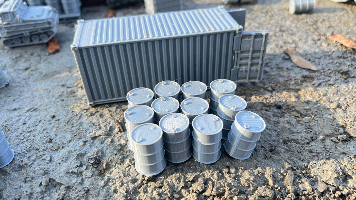 container of barrels, openable 20Ft Shipping container, Warhammer, Warthunder, storage, truck